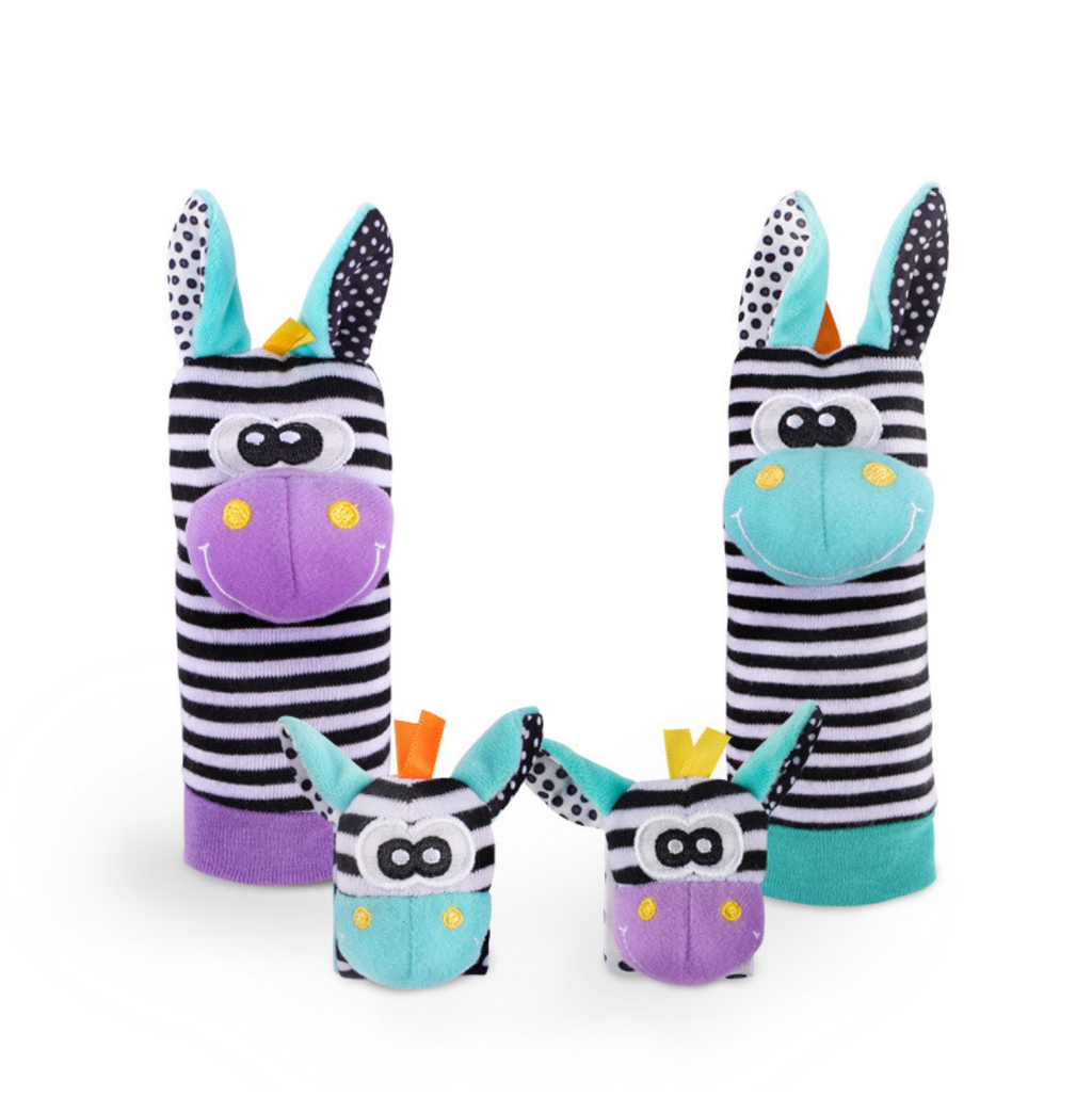 Set de medias y muñequeras sensoriales con sonajero