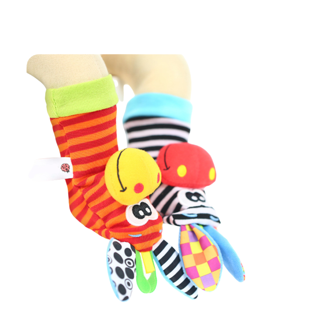 Set de medias y muñequeras sensoriales con sonajero