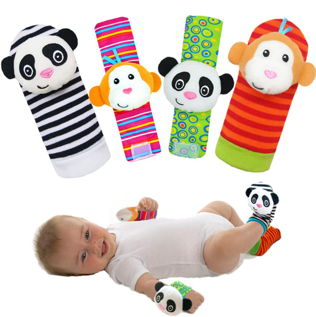 Set de medias y muñequeras sensoriales con sonajero