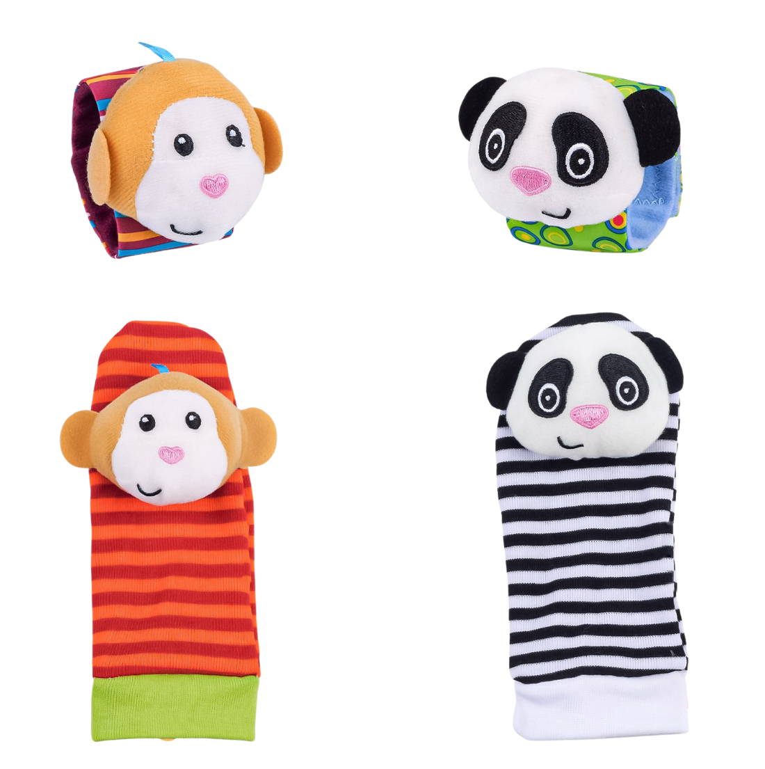 Set de medias y muñequeras sensoriales con sonajero