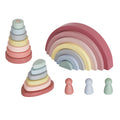 Bloques apilables de madera Montessori 3 en 1 - Arcoiris