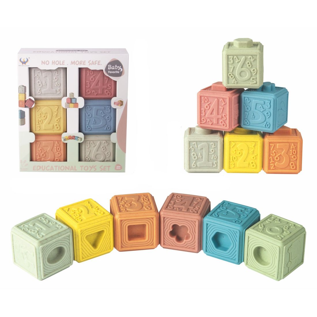 Cubos encastrables sensoriales de silicona