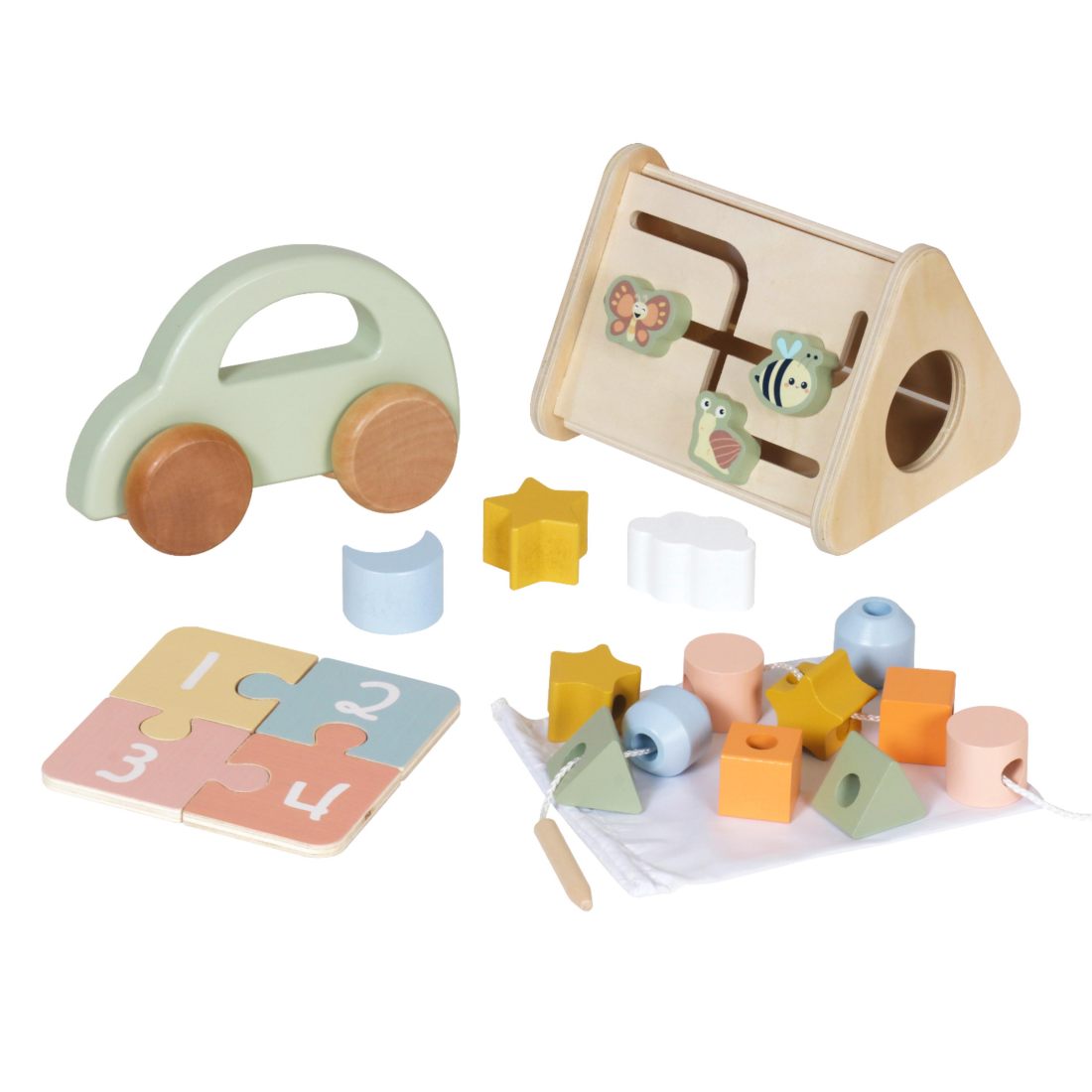 Set de juguetes didácticos madera +12 meses