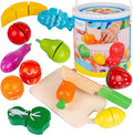 Balde de frutas de madera para cortar