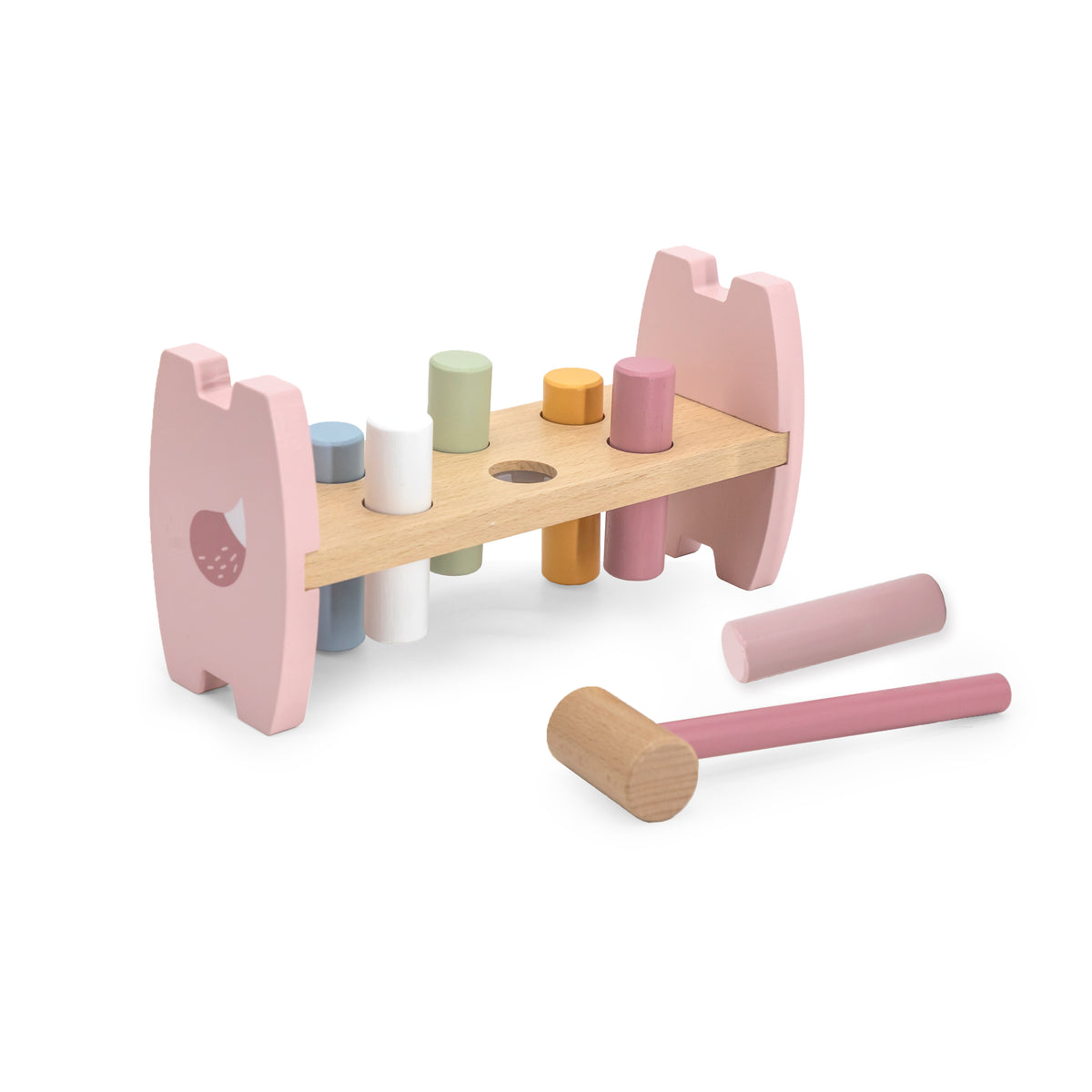 Juego de martillo madera rosa