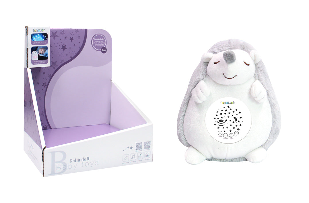 Proyector de peluche con música y luz Erizo