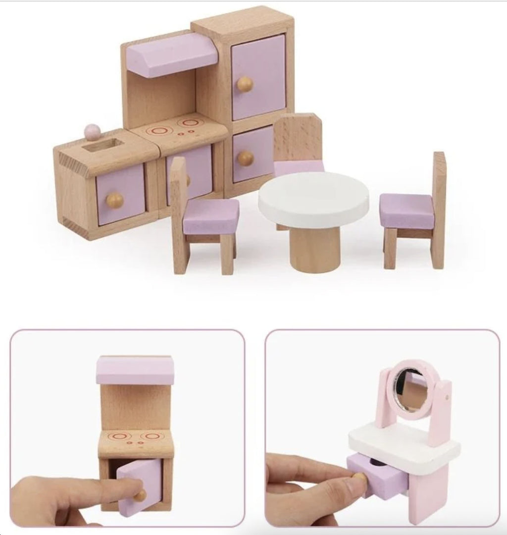 Casita de muñecas madera