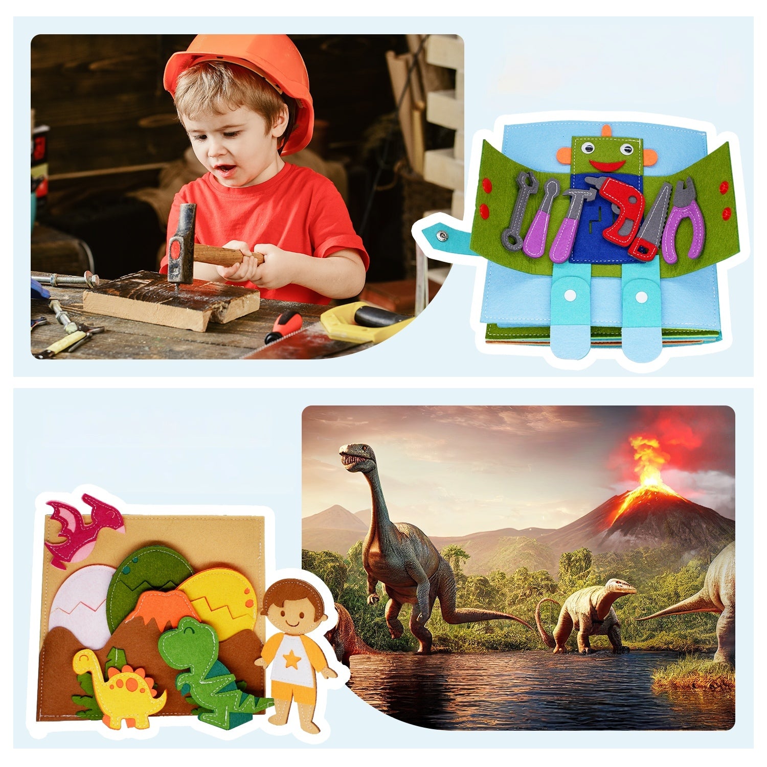 Libro sensorial casita/rutinas/robot/dinosaurio