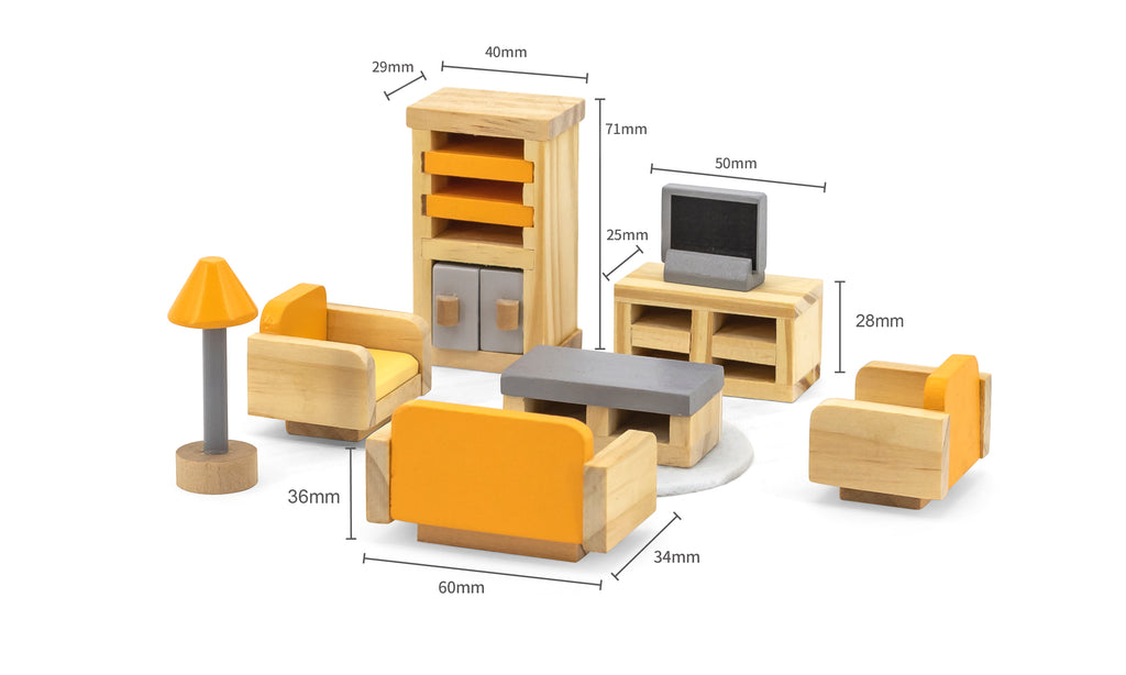 Sala de estar para casita de madera