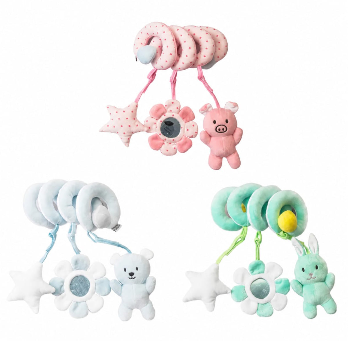 Espiral colgante de peluche colores pasteles