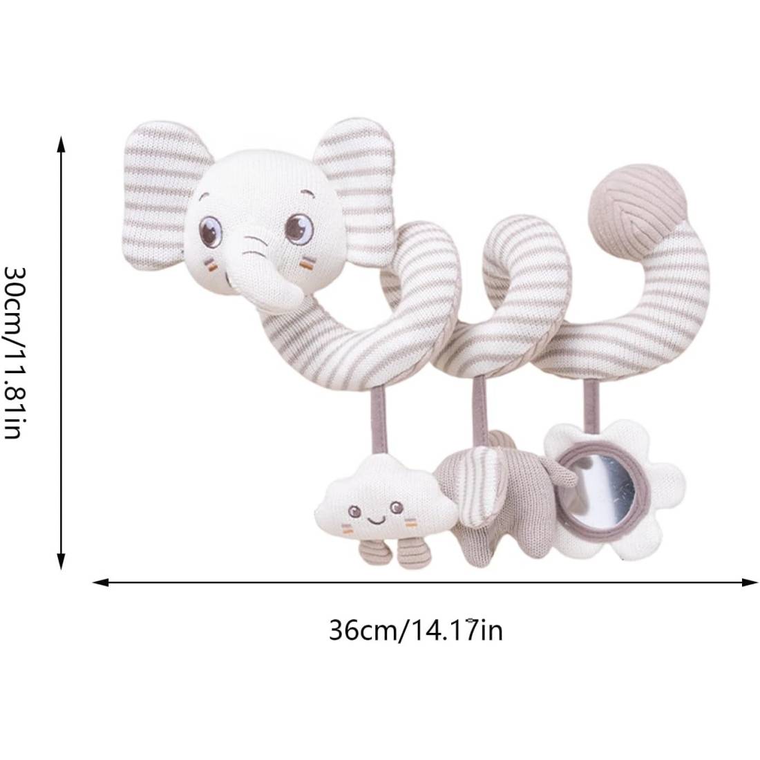 Espiral tejido en tonos beige con espejo