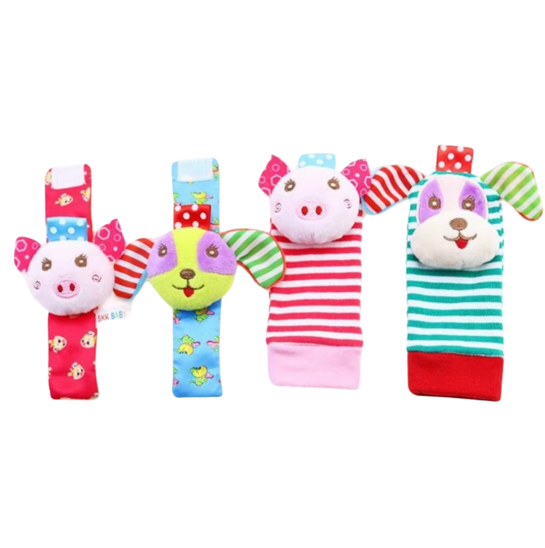 Set de medias y muñequeras sensoriales con sonajero