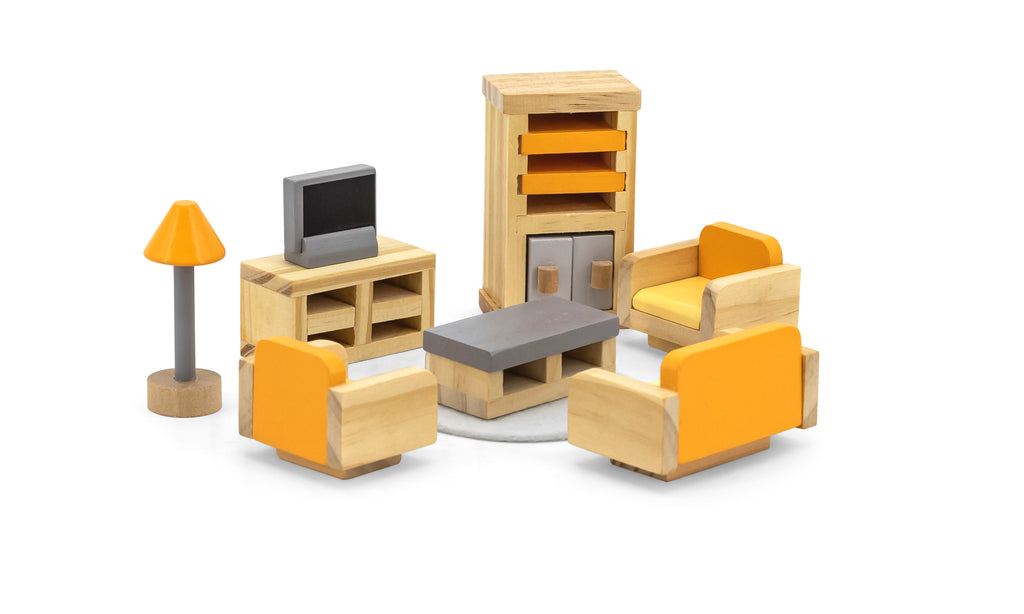Sala de estar para casita de madera