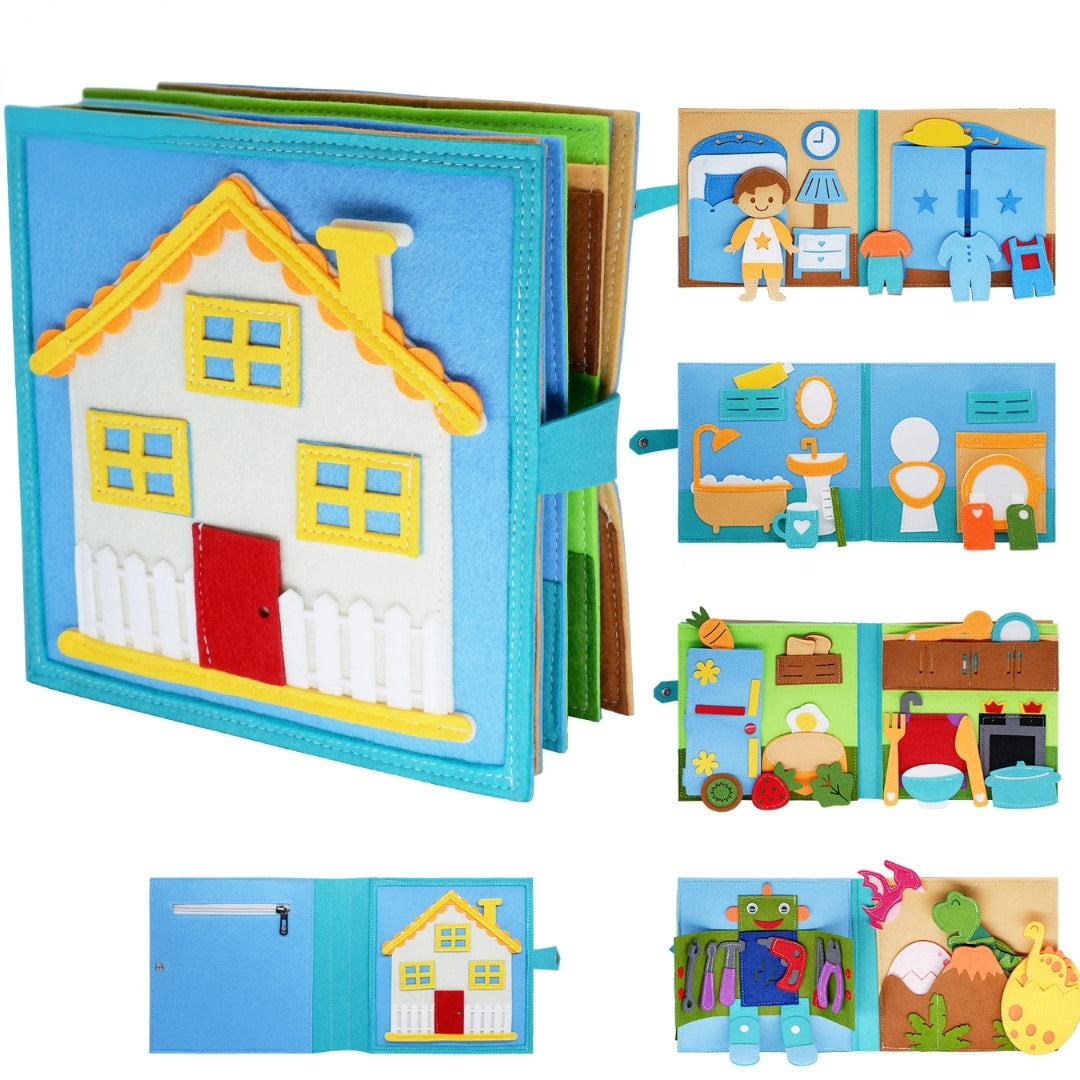 Libro sensorial casita/rutinas/robot/dinosaurio