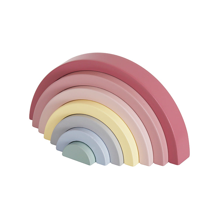 Bloques apilables de madera Montessori 3 en 1 - Arcoiris