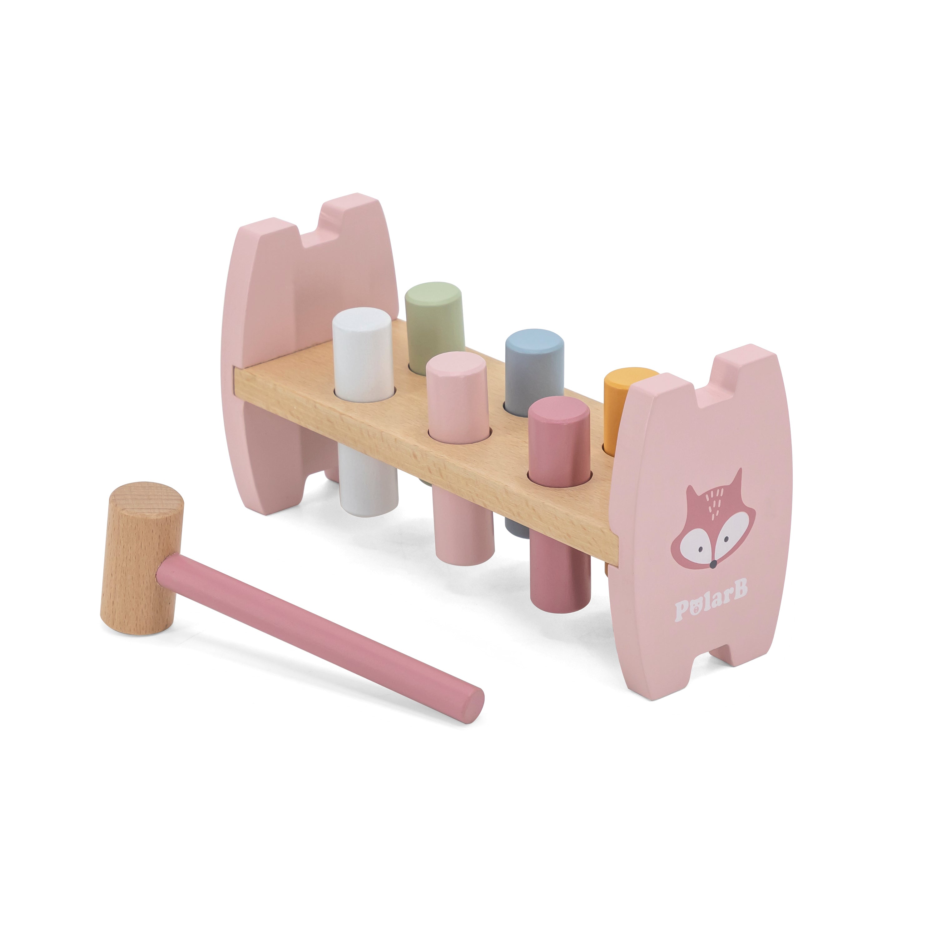 Juego de martillo madera rosa
