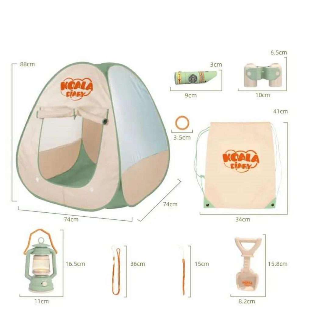 Juego de camping con carpa y accesorios