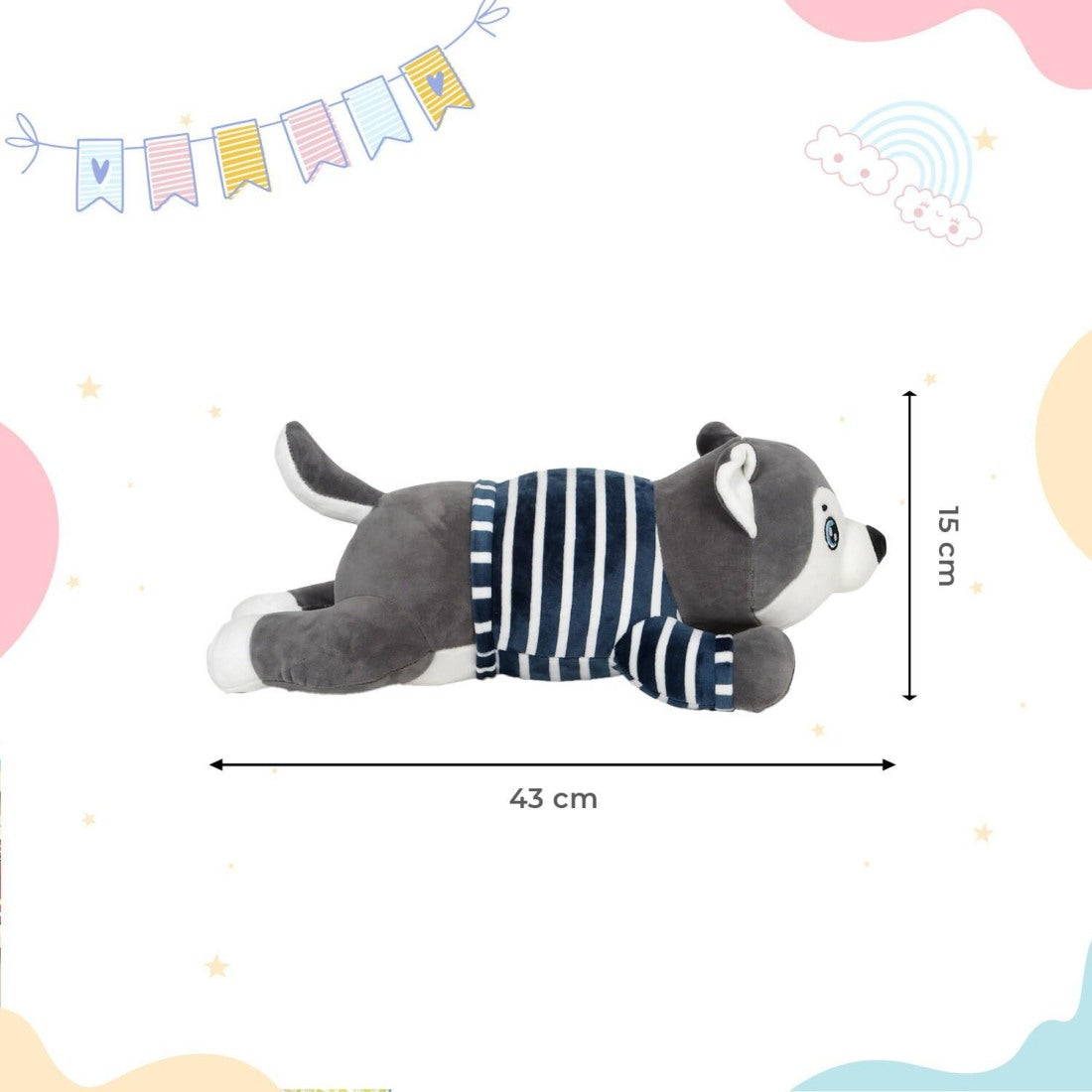 Perro de peluche con manta