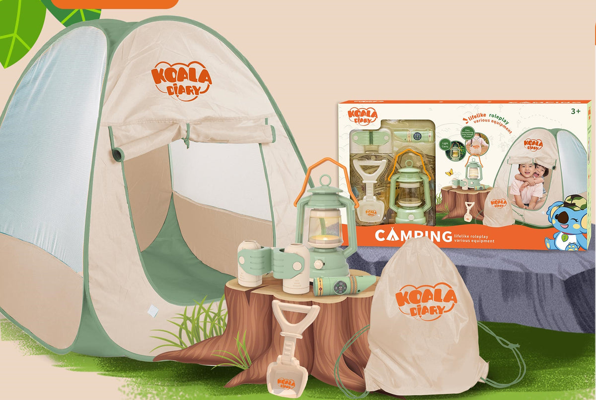 Juego de camping con carpa y accesorios